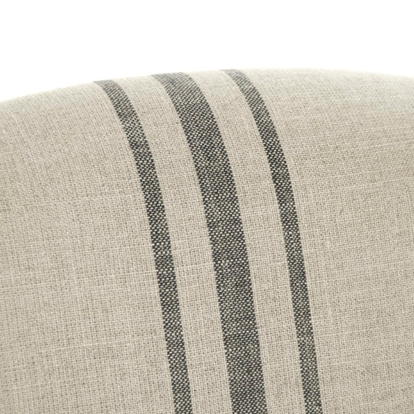 Zentique Rana Club Chair with Solid Oak Frame and Premium Linen Upholstery for Timeless Comfort and Style Limed Grey Oak, Natural Linen with Blue Stripe CFH132 E272 Blue Stripe