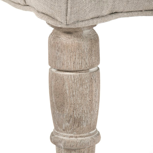Zentique Rana Club Chair with Solid Oak Frame and Premium Linen Upholstery for Timeless Comfort and Style Limed Grey Oak, Natural Linen with Blue Stripe CFH132 E272 Blue Stripe