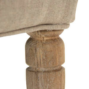 Zentique Rana Club Chair with Solid Oak Frame and Premium Linen Upholstery for Timeless Comfort and Style Limed Grey Oak, Khaki Linen with Red Stripe CFH132 E272 Red Stripe