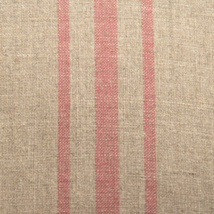 Zentique Rana Club Chair with Solid Oak Frame and Premium Linen Upholstery for Timeless Comfort and Style Limed Grey Oak, Khaki Linen with Red Stripe CFH132 E272 Red Stripe