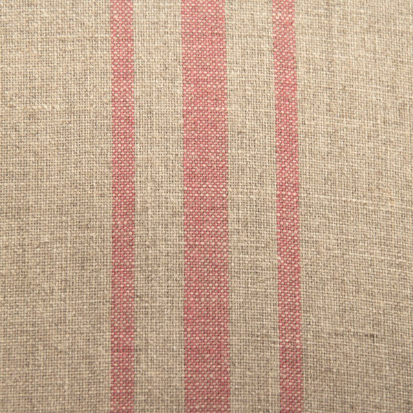 Zentique Rana Club Chair with Solid Oak Frame and Premium Linen Upholstery for Timeless Comfort and Style Limed Grey Oak, Khaki Linen with Red Stripe CFH132 E272 Red Stripe