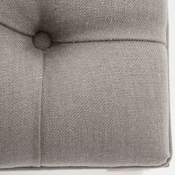 Square Tufted Ottoman Limed Grey Oak, Grey Linen CFH136-Z E272 A048 Zentique