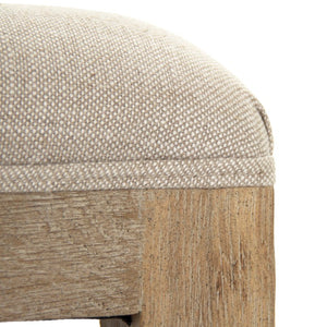 Zentique Rectangular Tufted Ottoman in Linen with Solid Oak Legs — Versatile Footrest, Seat, Coffee Table Alternative W55.25 x H17.5 x D31.5 CFH136-Z E272 A015-A Rec
