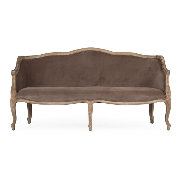 Benton Sofa Limed Grey Oak, Brown Velvet CFH170-3 E272 V011 Zentique