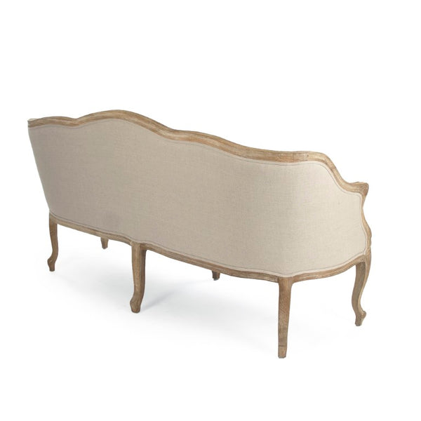 Zentique Benton Compact Oak Sofa with Linen Upholstery — Timeless Modern Design, Plush Cushions for Small Spaces CFH170-3 E272 A003