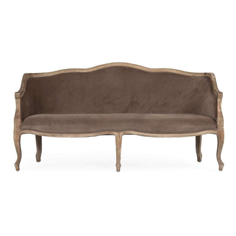 Zentique Benton Compact Sofa — Modern linen or velvet upholstery, hardwood frame, track arms, removable cushions for easy care and lasting comfort CFH170-3 E272 V011