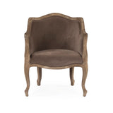 Pierre Club Chair Limed Grey Oak, Brown Velvet CFH170-1 E272 V011 Zentique