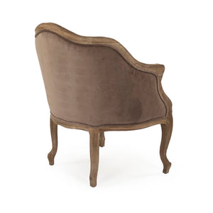 Pierre Club Chair Limed Grey Oak, Brown Velvet CFH170-1 E272 V011 Zentique