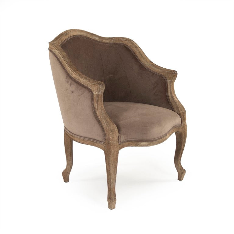 Zentique Pierre Club Chair — Oak Frame Velvet Upholstery, Deep Contour Support, Timeless Elegance for Lounges & Nooks CFH170-1 E272 V011