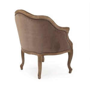 Zentique Pierre Club Chair — Oak Frame Velvet Upholstery, Deep Contour Support, Timeless Elegance for Lounges & Nooks CFH170-1 E272 V011