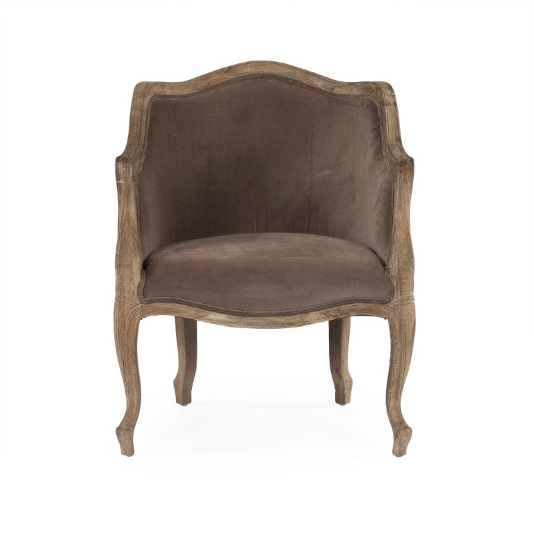 Zentique Pierre Club Chair — Oak Frame Velvet Upholstery, Deep Contour Support, Timeless Elegance for Lounges & Nooks CFH170-1 E272 V011