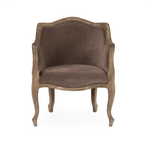 Zentique Pierre Club Chair — Oak Frame Velvet Upholstery, Deep Contour Support, Timeless Elegance for Lounges & Nooks CFH170-1 E272 V011