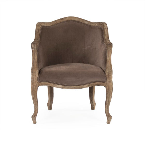 Zentique Pierre Club Chair — Oak Frame Velvet Upholstery, Deep Contour Support, Timeless Elegance for Lounges & Nooks CFH170-1 E272 V011