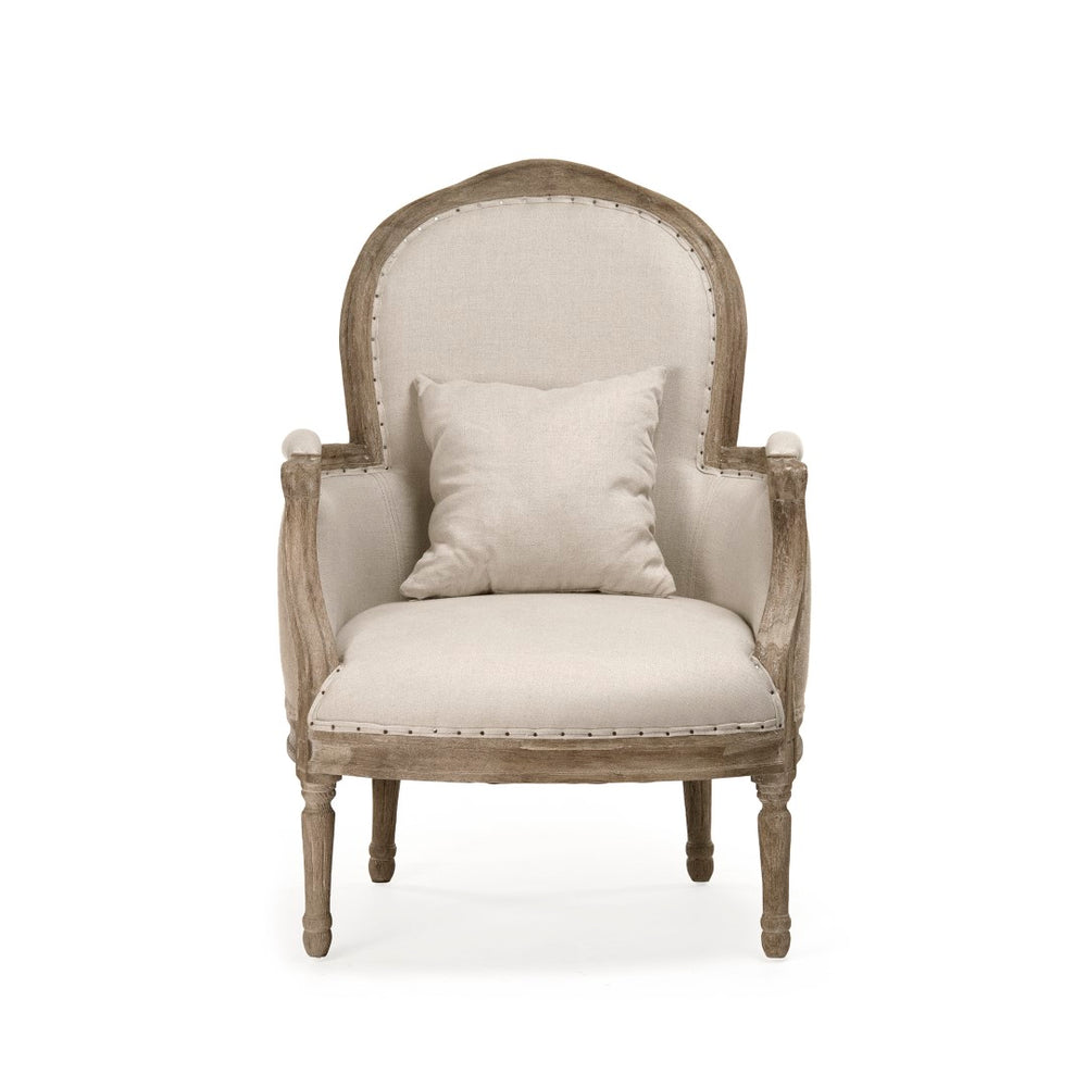 Pascal Club Chair Limed Grey Oak, Natural Linen, Burlap CFH185 E272 A003 Jute Zentique