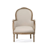 Pascal Club Chair Limed Grey Oak, Natural Linen, Burlap CFH185 E272 A003 Jute Zentique
