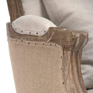 Pascal Club Chair Limed Grey Oak, Natural Linen, Burlap CFH185 E272 A003 Jute Zentique