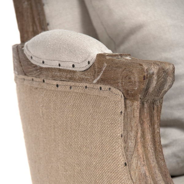 Pascal Club Chair Limed Grey Oak, Natural Linen, Burlap CFH185 E272 A003 Jute Zentique
