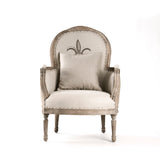 Lance Chair Limed Grey Oak, Natural Linen CFH185 E272 #5 Burlap Zentique