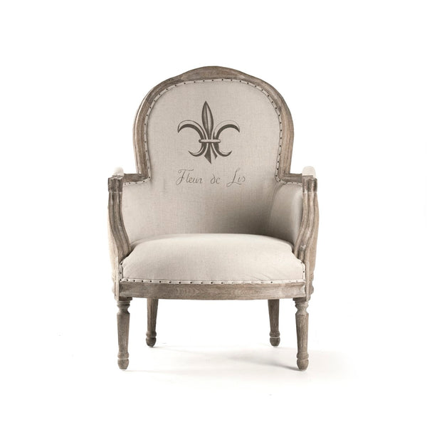 Lance Chair Limed Grey Oak, Natural Linen CFH185 E272 #5 Burlap Zentique