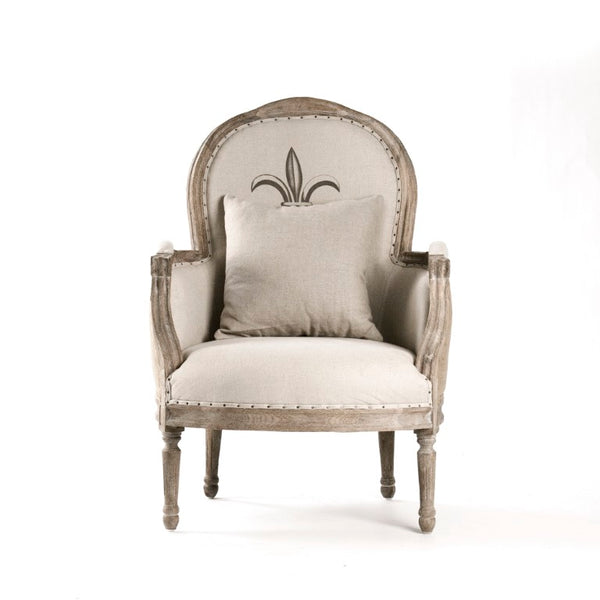 Zentique Lance Oak Linen Chair — Ergonomic Contoured Seat, Solid Oak Frame, Breathable Linen for Dining & Office CFH185 E272 #5 Burlap