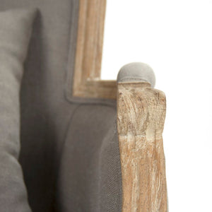 Zentique Pascal Oak Club Chair with Linen Upholstery — Compact Modern Armchair, Ergonomic Comfort for Living Rooms CFH185 E272 A048