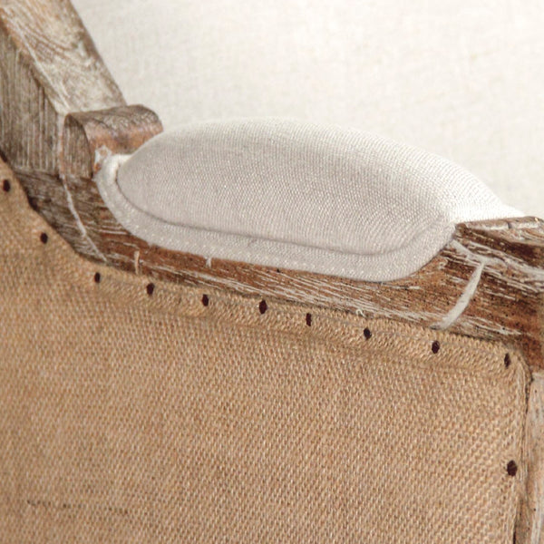 Leon Sofa Limed Grey Oak, Natural Linen, Burlap CFH186-3 E272 A003 Jute Zentique