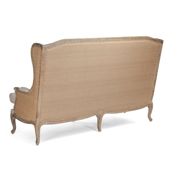 Zentique Leon Sofa with Solid Oak Frame, Linen-Burlap Upholstery, Plush Cushions & Scandinavian Lines — 78"W CFH186-3 E272 A003 Jute
