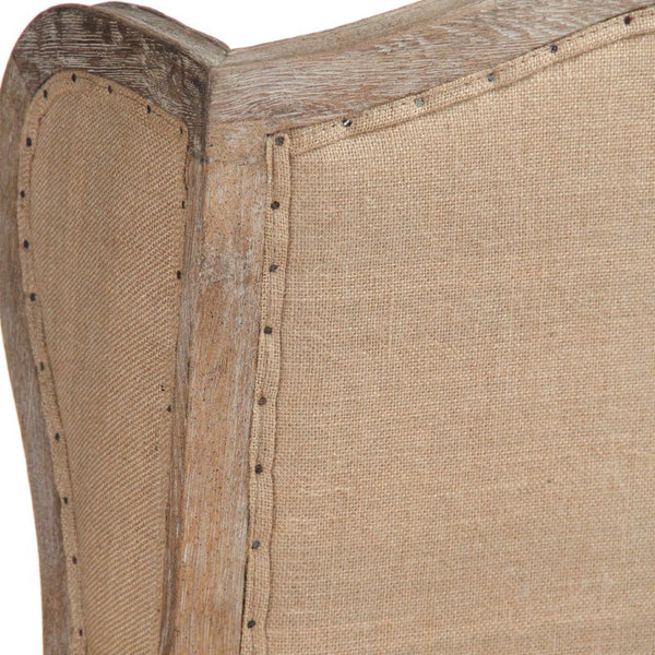 Zentique Leon Sofa with Solid Oak Frame, Linen-Burlap Upholstery, Plush Cushions & Scandinavian Lines — 78"W CFH186-3 E272 A003 Jute