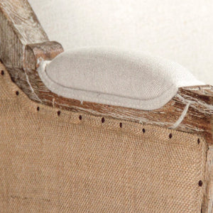 Zentique Leon Sofa with Solid Oak Frame, Linen-Burlap Upholstery, Plush Cushions & Scandinavian Lines — 78"W CFH186-3 E272 A003 Jute