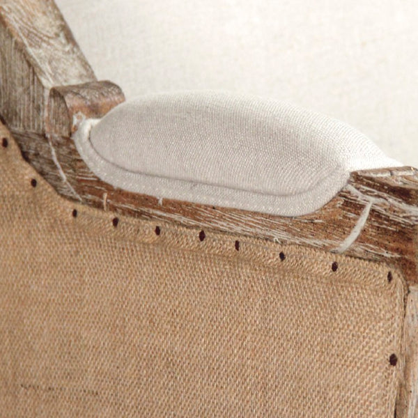 Zentique Leon Sofa with Solid Oak Frame, Linen-Burlap Upholstery, Plush Cushions & Scandinavian Lines — 78"W CFH186-3 E272 A003 Jute