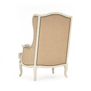 Zentique Leon Chair Modern Accent Armchair with Solid Birch Frame, Linen-Burlap Upholstery & Deep Seat Comfort CFH186 309 A003/H010