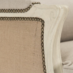 Zentique Leon Chair Modern Accent Armchair with Solid Birch Frame, Linen-Burlap Upholstery & Deep Seat Comfort CFH186 309 A003/H010