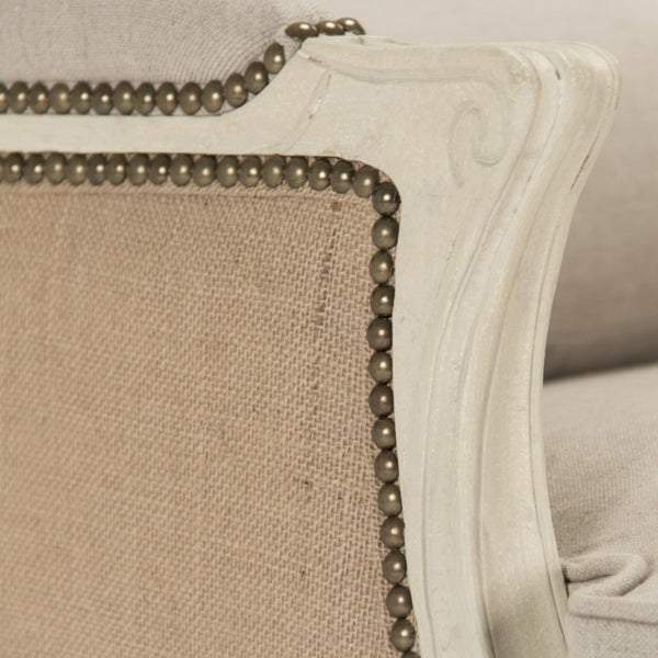 Zentique Leon Chair Modern Accent Armchair with Solid Birch Frame, Linen-Burlap Upholstery & Deep Seat Comfort CFH186 309 A003/H010