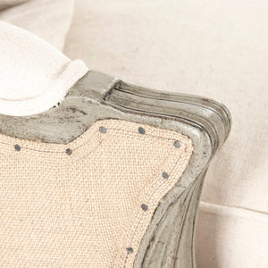 Adele Settee Faux Olive Green Birch, Off-White Cotton, Burlap CFH198-2 432 C020 Jute Zentique