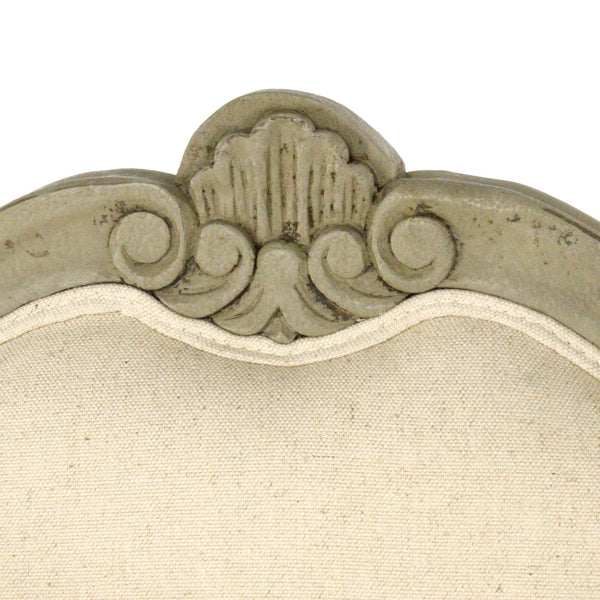 Adele Settee Faux Olive Green Birch, Off-White Cotton CFH198-2 432 C020 Zentique