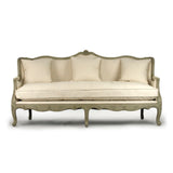 Adele Sofa Faux Olive Green Birch, Off-White Cotton CFH198-3 432 C020 Zentique