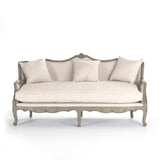 Adele Sofa Faux Olive Green Birch, Off-White Cotton, Burlap CFH198-3 432 C020 Jute Zentique