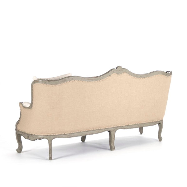 Zentique Adele Birch Frame Sofa with Cotton-Burlap Upholstery, Timeless Silhouette, Durable Comfort, 78"W CFH198-3 432 C020 Jute