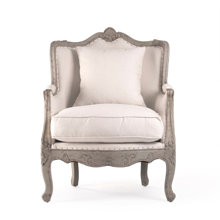 Zentique Adele Compact Love Chair with Birch Frame, Breathable Cotton-Burlap Upholstery, Cozy Ergonomic Seat CFH198 432 C020 Jute