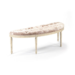 Zentique Louis Curve Bench Plush Crushed Velvet on Solid Birch Frame — Sculpted 57" Designer Seating for Entryways W3 CFH208 309 A
