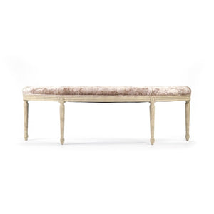 Zentique Louis Curve Bench Plush Crushed Velvet on Solid Birch Frame — Sculpted 57" Designer Seating for Entryways W3 CFH208 309 A