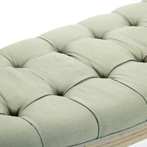 Zentique Louis Curve Bench Birch Frame Linen Upholstery — Mid‑Century Curved Seat for Entryway & Bedroom Comfort W57 x H19 x D19 W3 CFH208 432 I