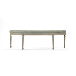 Zentique Louis Curve Bench Birch Frame Linen Upholstery — Mid‑Century Curved Seat for Entryway & Bedroom Comfort W57 x H19 x D19 W3 CFH208 432 I