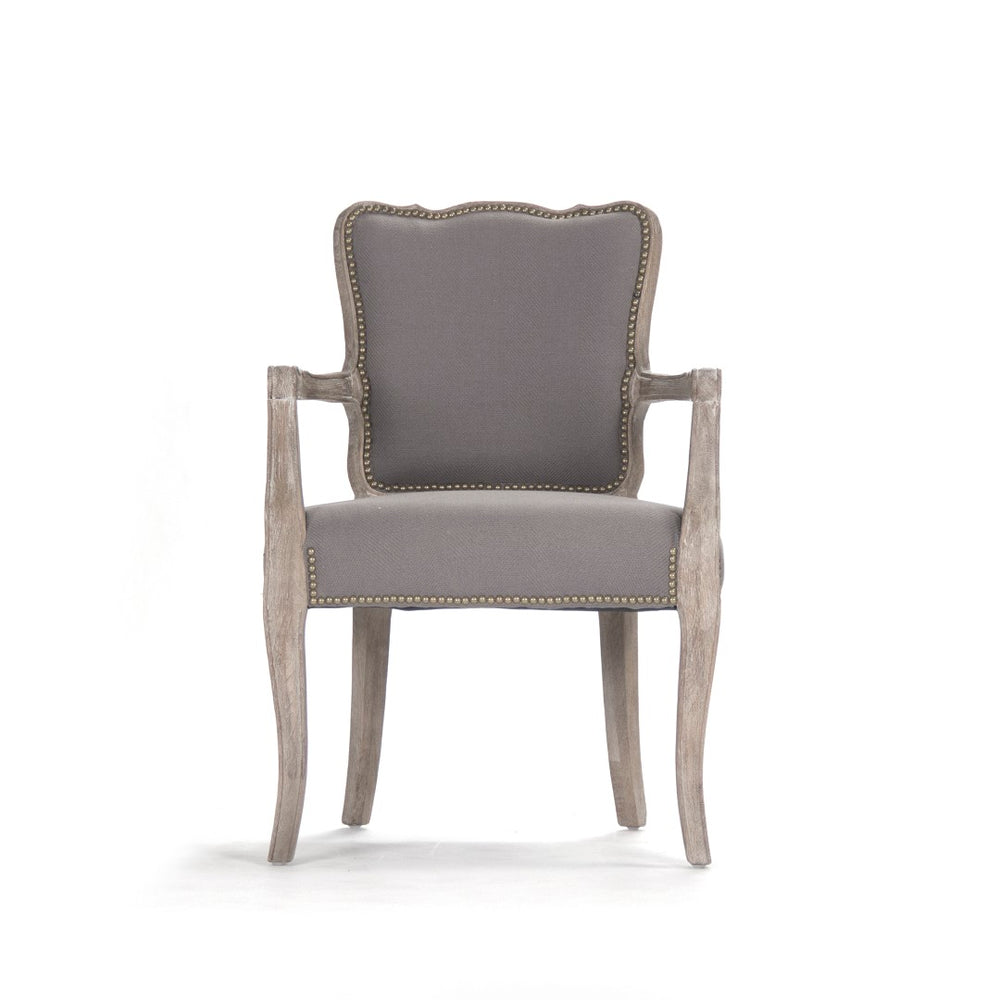 Zentique Elise Arm Chair - Elegant Comfort With Limed Grey Oak & Soft Linen Upholstery For Stylish Living Spaces Limed Grey Oak,Grey Hemp Oak,Linen Cfh223 Arm E272 H021