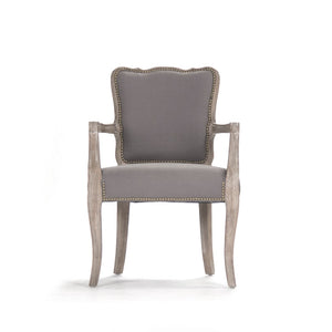 Zentique Elise Arm Chair - Elegant Comfort With Limed Grey Oak & Soft Linen Upholstery For Stylish Living Spaces Limed Grey Oak,Grey Hemp Oak,Linen Cfh223 Arm E272 H021