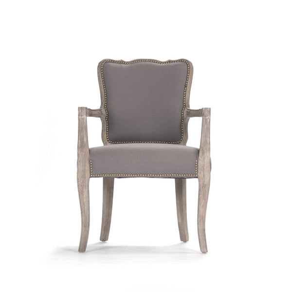 Zentique Elise Arm Chair - Elegant Comfort With Limed Grey Oak & Soft Linen Upholstery For Stylish Living Spaces Limed Grey Oak,Grey Hemp Oak,Linen Cfh223 Arm E272 H021