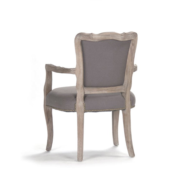 Zentique Elise Oak Arm Chair with Linen Upholstery — Durable Solid Oak Frame, Ergonomic Comfort, Neutral Style CFH223 Arm E272 H021