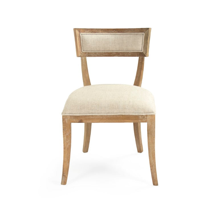 Zentique Carvell Solid Oak Side Chair with Linen Upholstery — Scandinavian-Modern Comfort for Dining & Office Spaces CF282 E272 A015-A