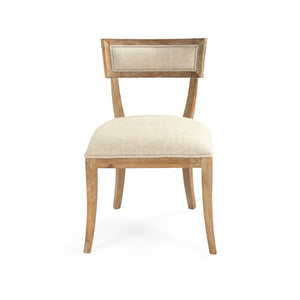 Zentique Carvell Solid Oak Side Chair with Linen Upholstery — Scandinavian-Modern Comfort for Dining & Office Spaces CF282 E272 A015-A