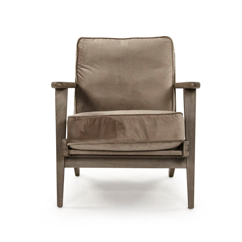 Zentique Arizona Club Chair - Luxurious Brown Velvet & Sturdy Beech Frame For Modern Elegance & Comfort Beech,Brown Velvet Beech,Velvet Cfh297 E993 V074